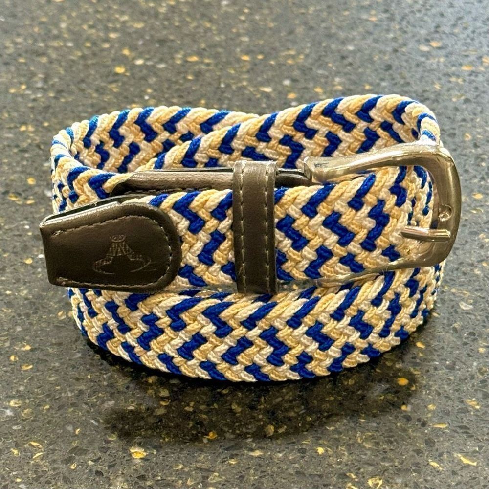 Blue/Gold/White Web Belt. One size.